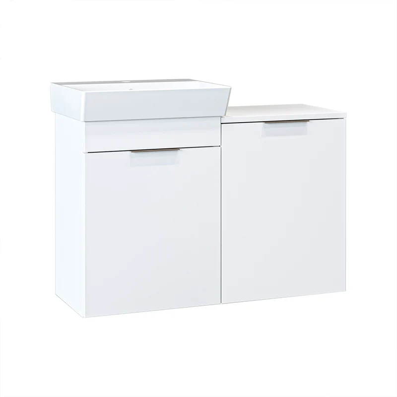 Roomart 3-delige badkamermeubelset LYCIA, 49 cm, wastafel met spiegelkast, in 4 kleuren