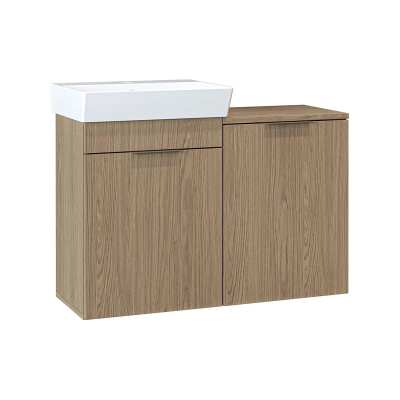 Roomart 3-delige badkamermeubelset LYCIA, 49 cm, wastafel met spiegelkast, in 4 kleuren