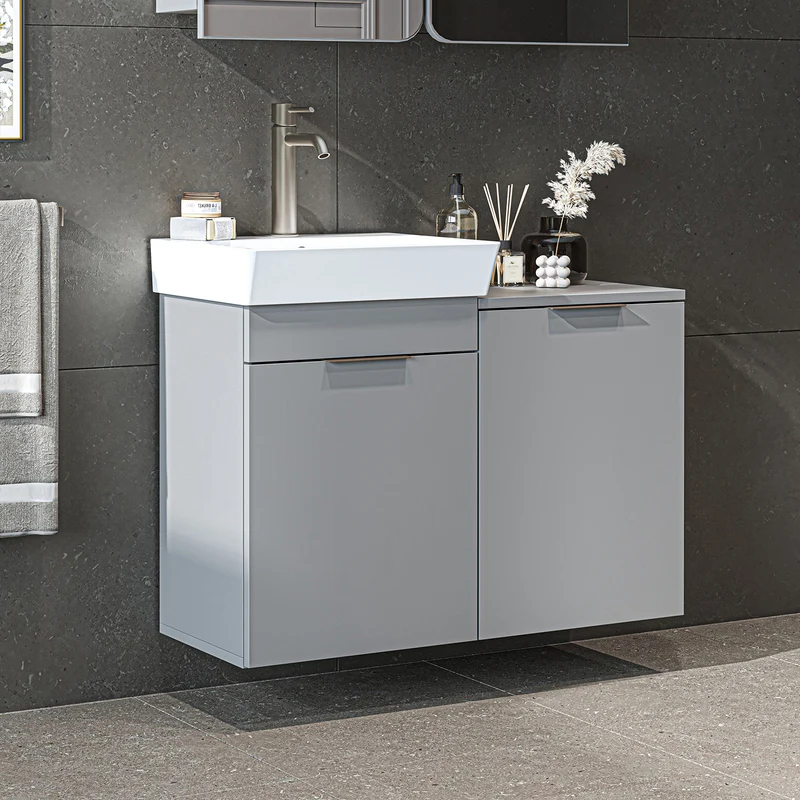 Roomart wastafelonderkast LYCIA, 49 cm, met wastafel en wasmand, in 4 kleuren