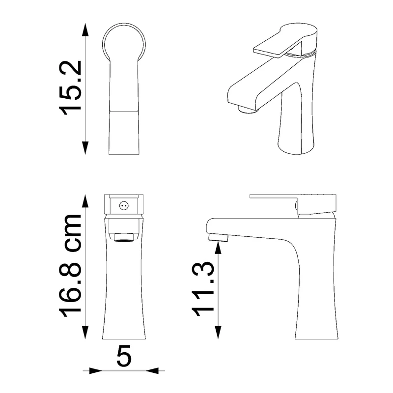 Roomart wastafelkraan, kraan voor badkamer en gastentoilet, in 2 kleuren