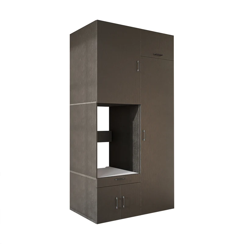 Roomart wasmachinekast 127 cm met hoge kast, 240 cm hoog, uittrekbaar werkblad, in 3 kleuren