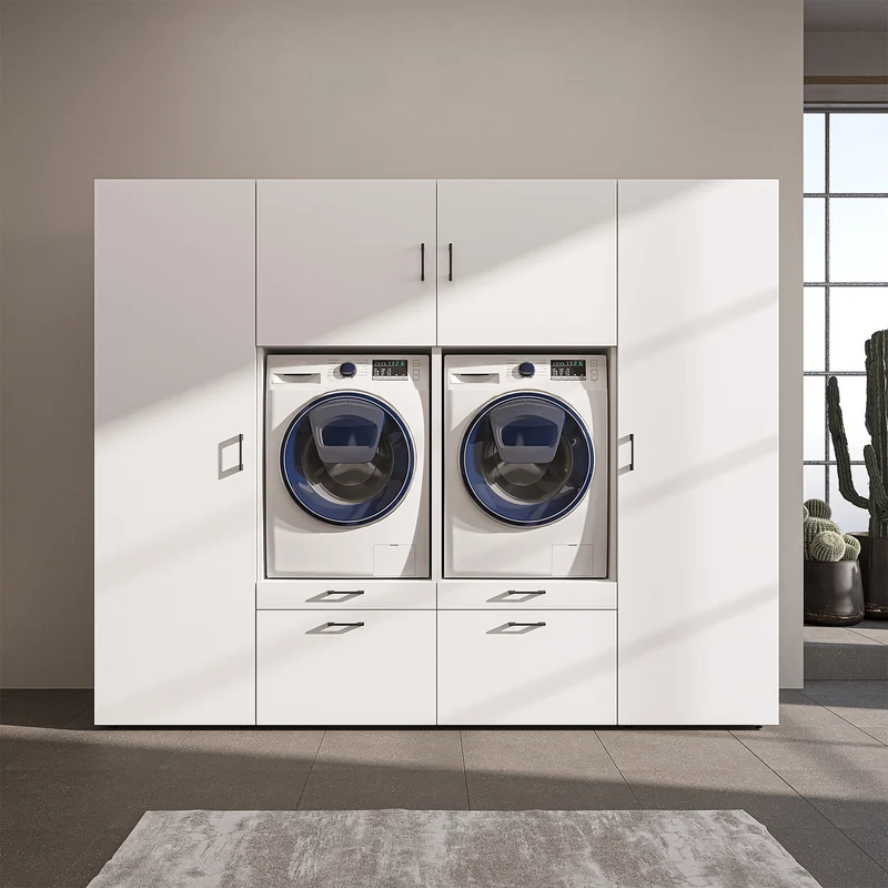 Roomart wandmeubel SERIE II, 254 cm, voor 2 apparaten met 2 hoge kasten, in 3 kleuren