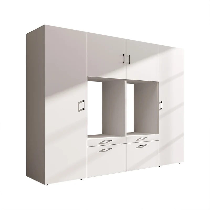 Roomart wandmeubel SERIE II, 254 cm, voor 2 apparaten met 2 hoge kasten, in 3 kleuren