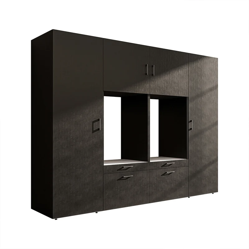 Roomart wandmeubel SERIE II, 254 cm, voor 2 apparaten met 2 hoge kasten, in 3 kleuren