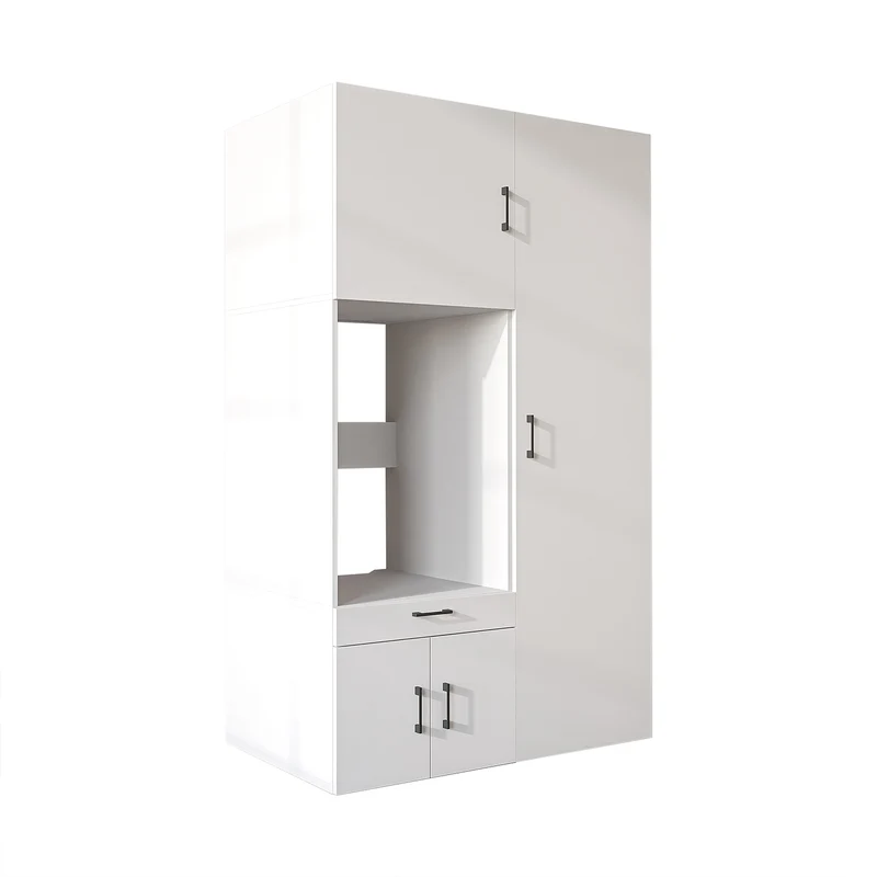 Roomart wasmachinekast 127 cm met hoge kast, 236 cm hoog, uitschuifbaar blad, in 3 kleuren