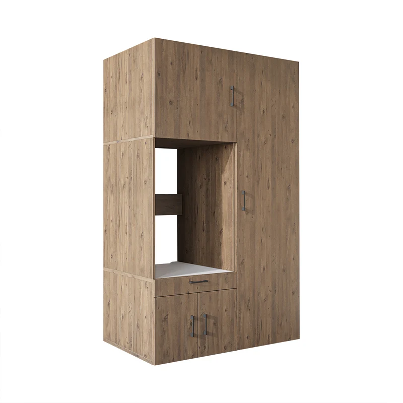 Roomart wasmachinekast 127 cm met hoge kast, 236 cm hoog, uitschuifbaar blad, in 3 kleuren