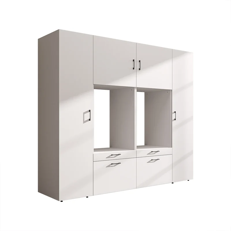 Roomart wandmeubel SERIE 2, 224 cm, voor 2 apparaten met 2 hoge kasten, in 3 kleuren