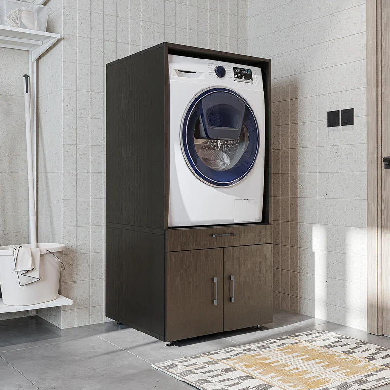 Roomart wasmachinekast 67 cm met uittrekplateau en lade, in 3 kleuren