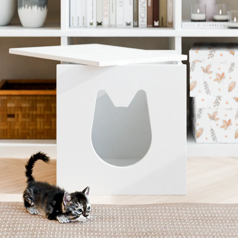 IKEA Kallax Katzenhaus, weiß - 33 x 33cm, Katzenhöhle, Schlafplatz
