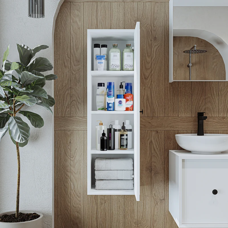 Roomart badmeubelset GUSTO-ATL 105 cm, 4-delig met keramische wastafel en spiegelkast