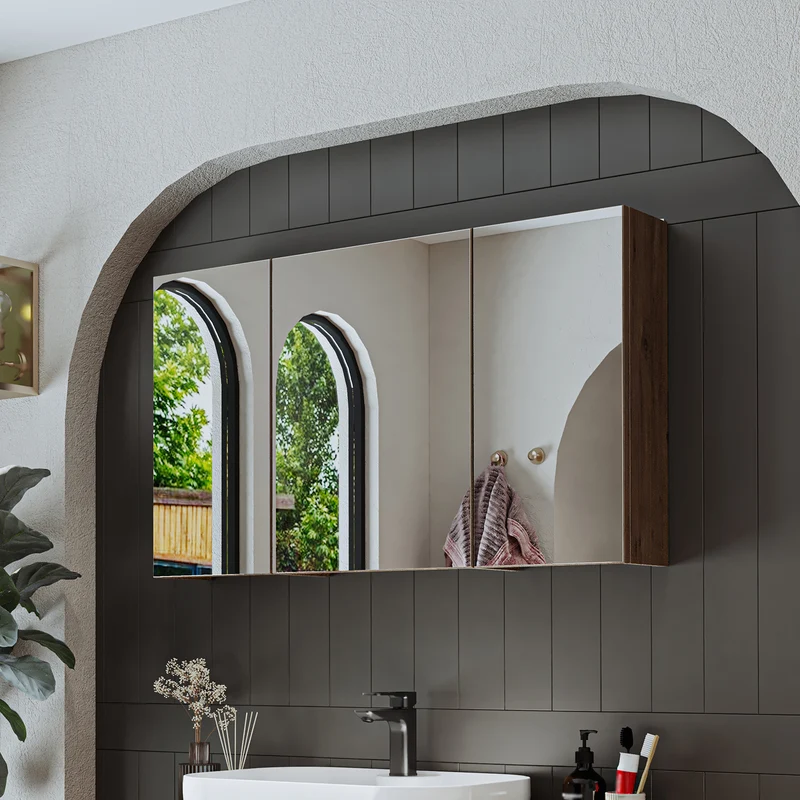 Roomart badmeubelset GUSTO-ATL 105 cm, 4-delig met keramische wastafel en spiegelkast