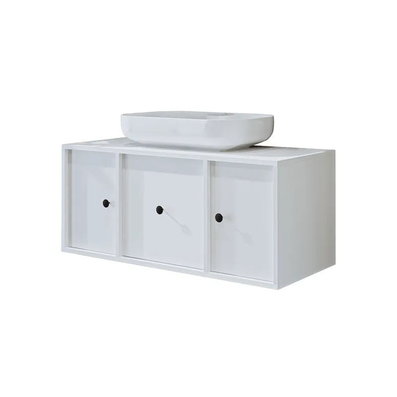 Roomart badmeubelset GUSTO 105 cm, 4-delig met keramische wastafel en spiegelkast in 2 kleuren