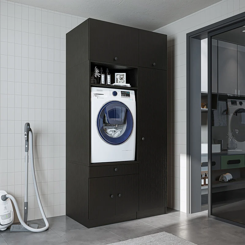 Roomart wasmachinekast SERIE 3, 112 cm, met hoge kast en uittrekbaar blad, in 3 kleuren