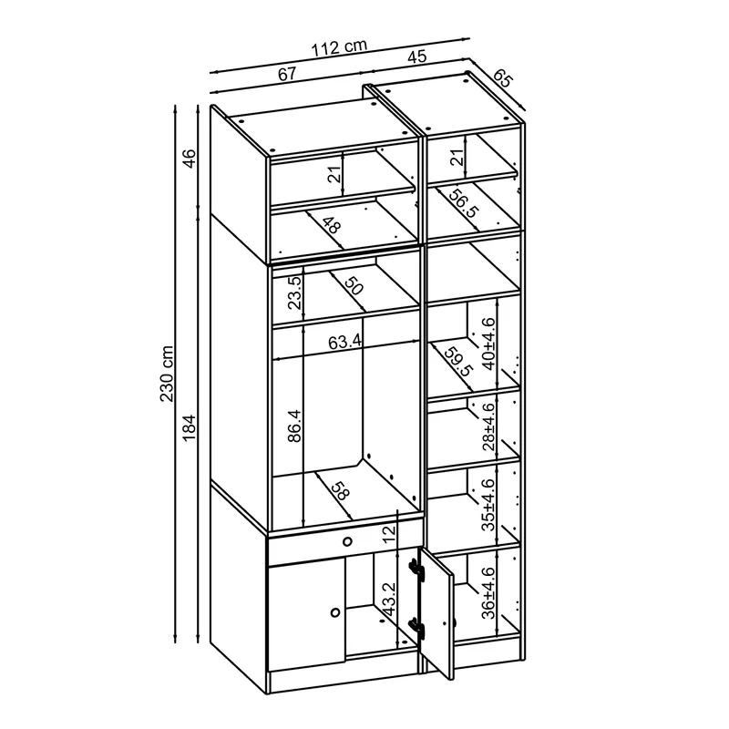 Roomart wasmachinekast SERIE 3, 112 cm, met hoge kast en uittrekbaar blad, in 3 kleuren