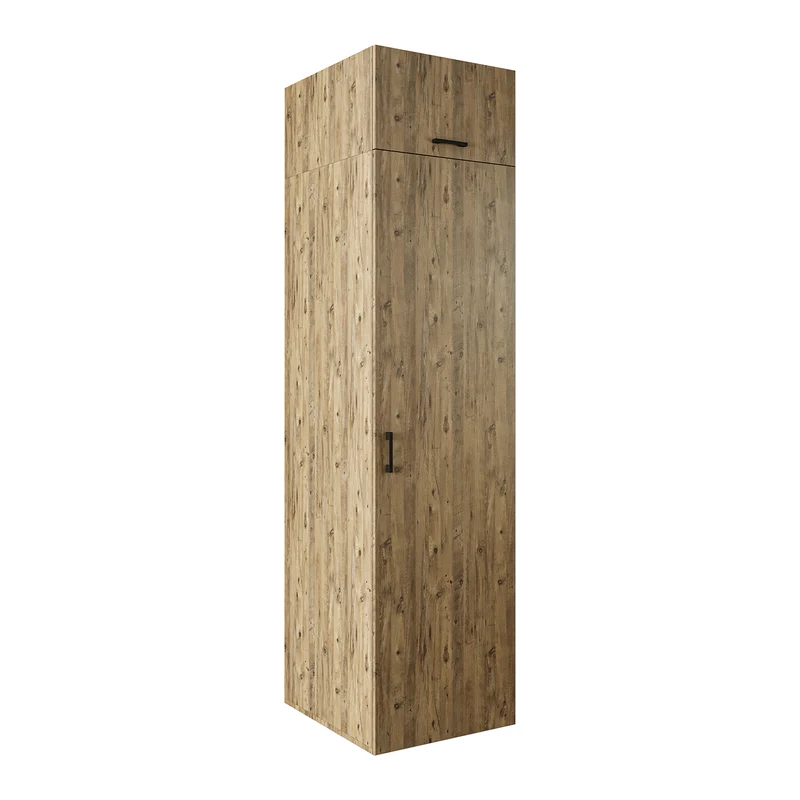 Roomart hoge kast 60 cm voor wasruimte, 205 cm hoog, soft-close, in 3 kleuren