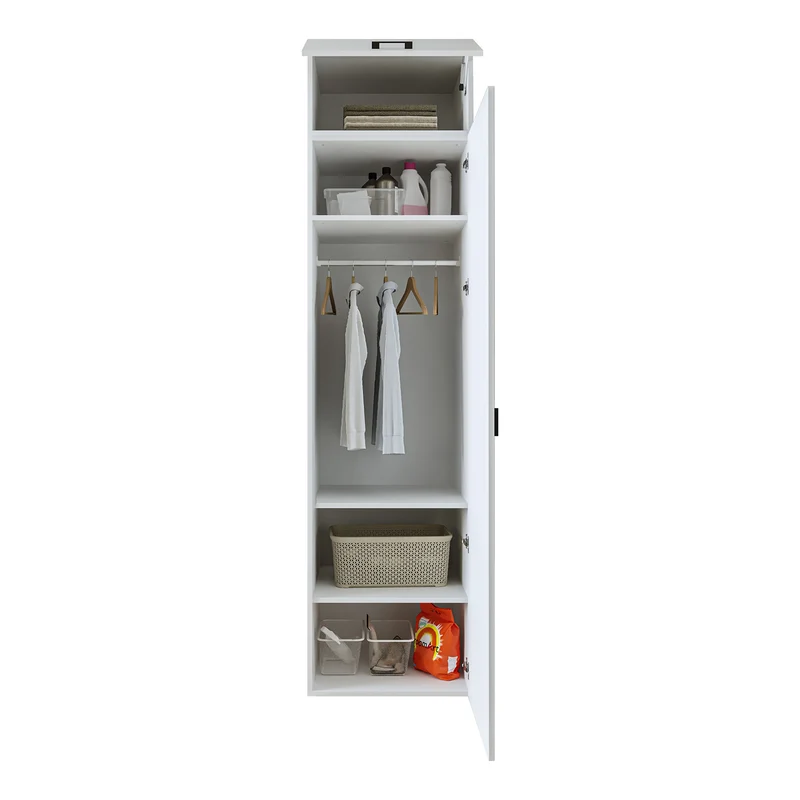 Roomart hoge kast 60 cm voor wasruimte, 205 cm hoog, soft-close, in 3 kleuren