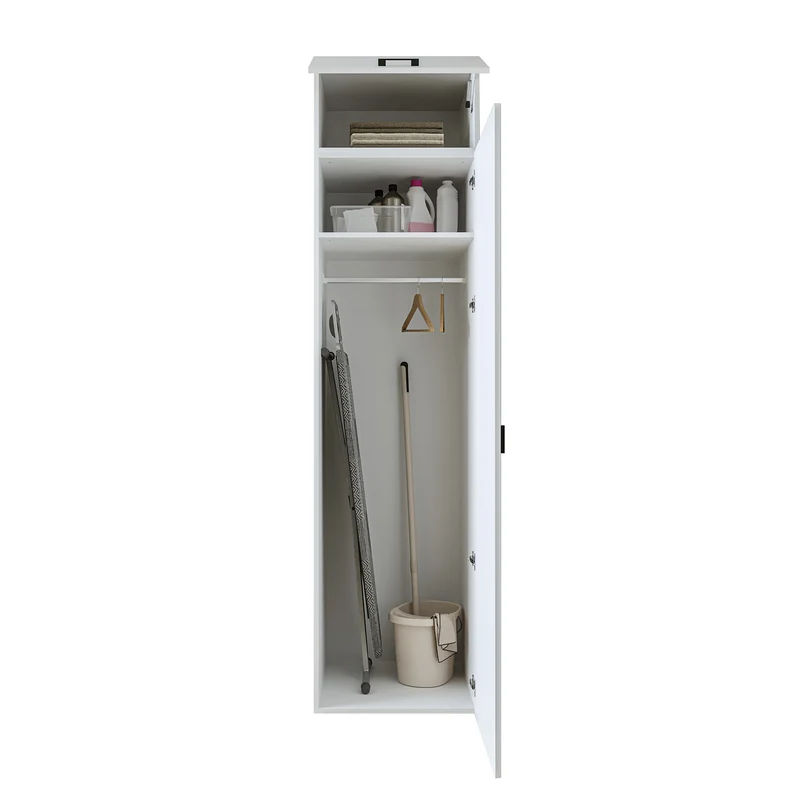 Roomart hoge kast 60 cm voor wasruimte, 205 cm hoog, soft-close, in 3 kleuren