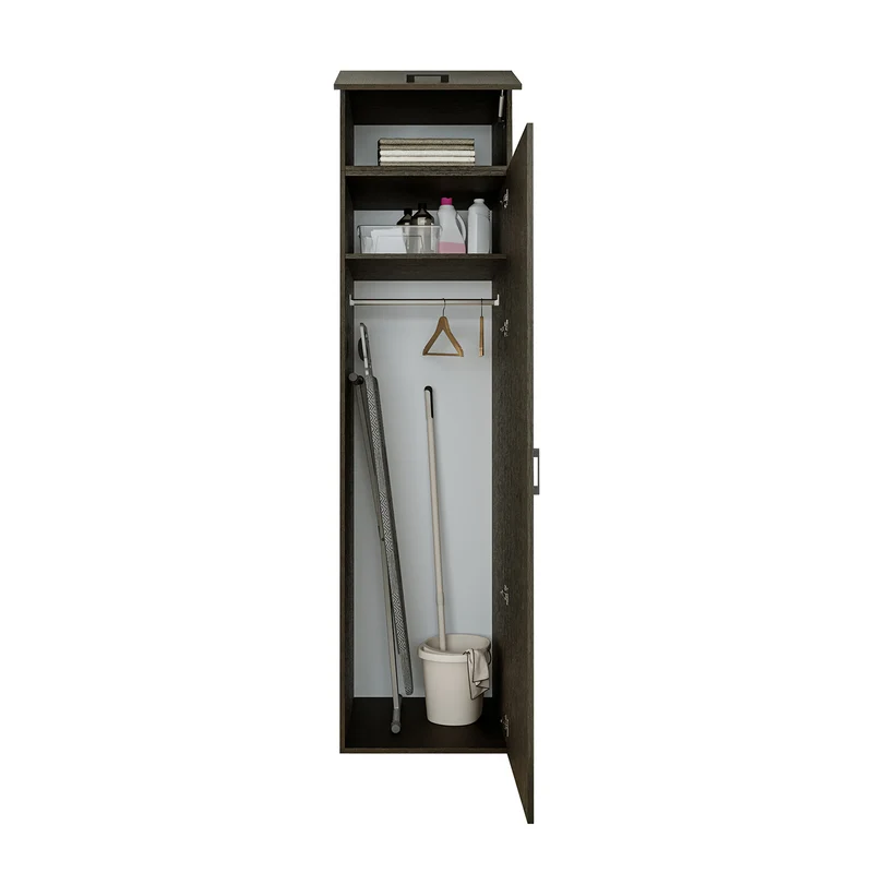 Roomart hoge kast 60 cm voor wasruimte, 205 cm hoog, soft-close, in 3 kleuren
