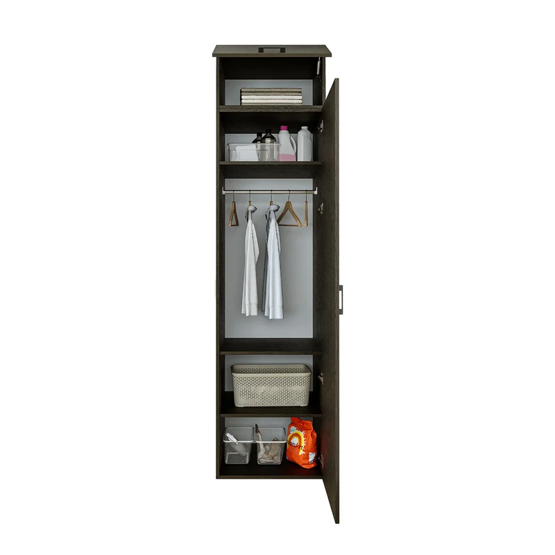 Roomart hoge kast 60 cm voor wasruimte, 205 cm hoog, soft-close, in 3 kleuren