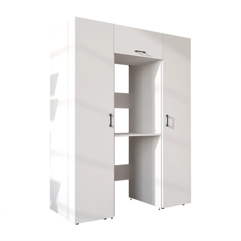 Roomart kastenwand DUO-I, 157 cm, met 2 hoge kasten en bovenkast voor wasmachine & droger, in 2 kleuren
