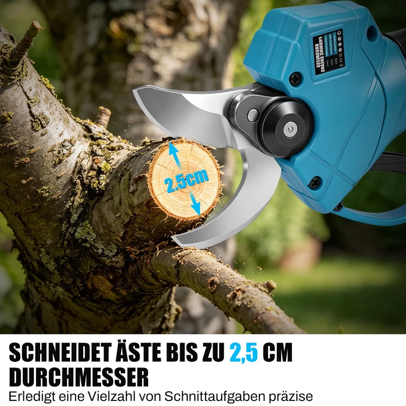 4-in-1 Akku Hochentaster Set 600W, Teleskopstange 1,05-1,7 m, Arbeitshöhe bis 4 m, 6 Zoll Mini-Kettensäge & Gartenschere, mit 2x 2,0Ah Akku