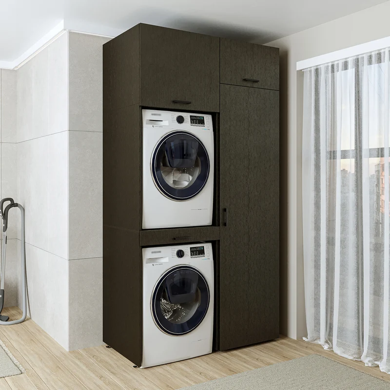 Roomart wasmachinekast 127 cm, voor 2 apparaten met hoge kast, in 3 kleuren
