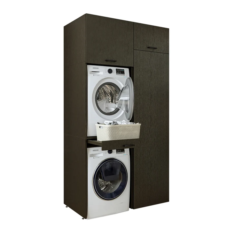 Roomart wasmachinekast 127 cm, voor 2 apparaten met hoge kast, in 3 kleuren