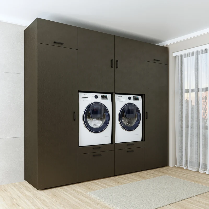 Roomart wasmachinekast SERIE 2 met 2 hoge kasten, 254 cm, in 3 kleuren