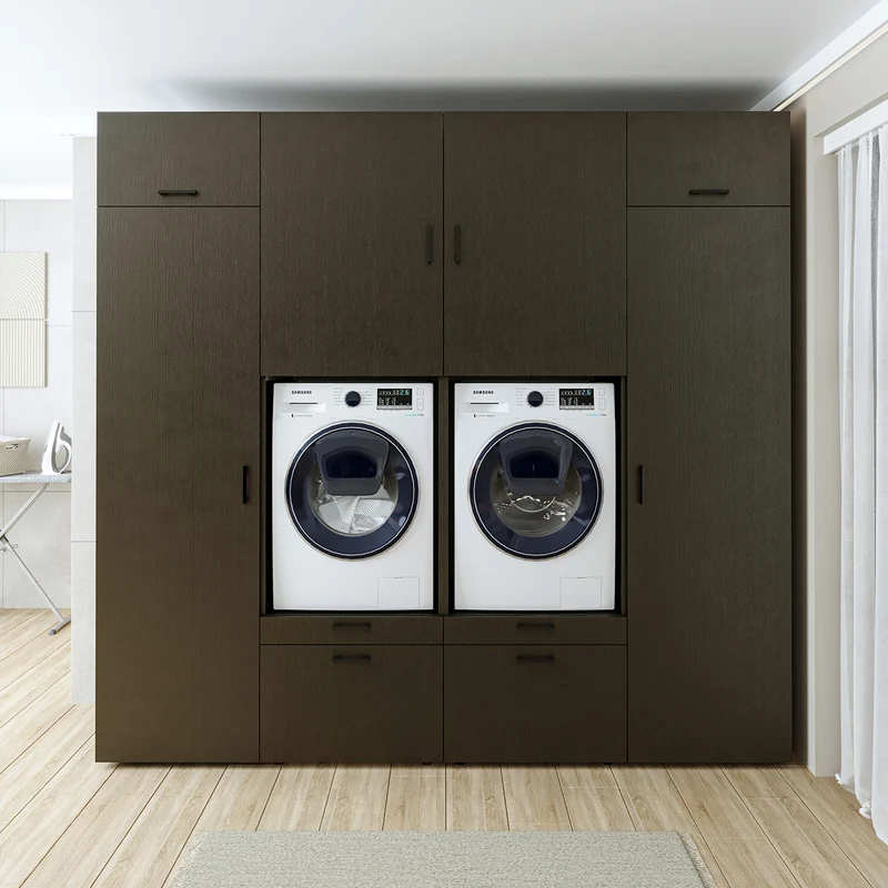 Roomart wasmachinekast SERIE 2 met 2 hoge kasten, 254 cm, in 3 kleuren