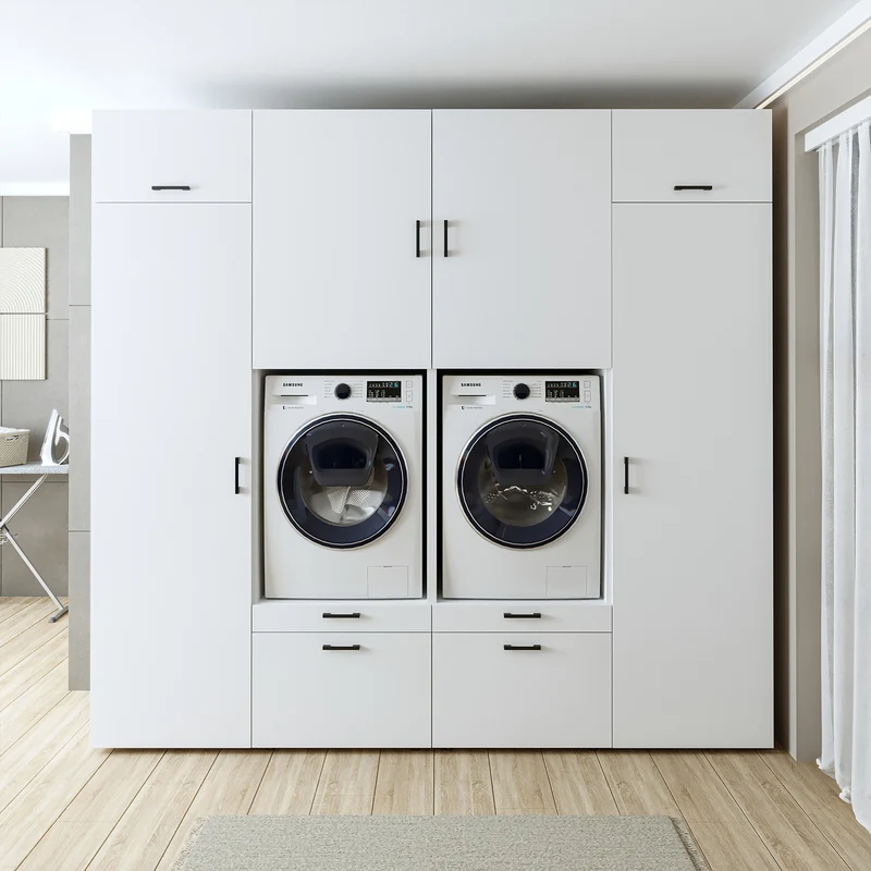 Roomart wasmachinekast SERIE 2 met 2 hoge kasten, 254 cm, in 3 kleuren