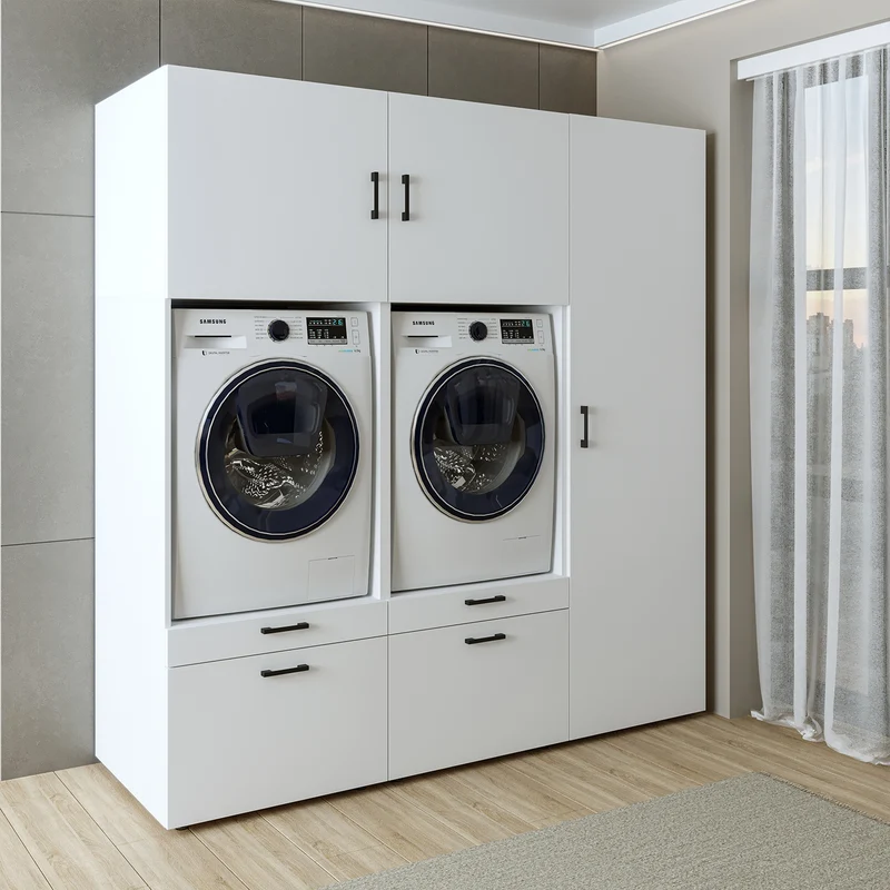 Roomart wasmachinekast SERIE 2, 194 cm, dubbele kast met hoge kast, in 3 kleuren