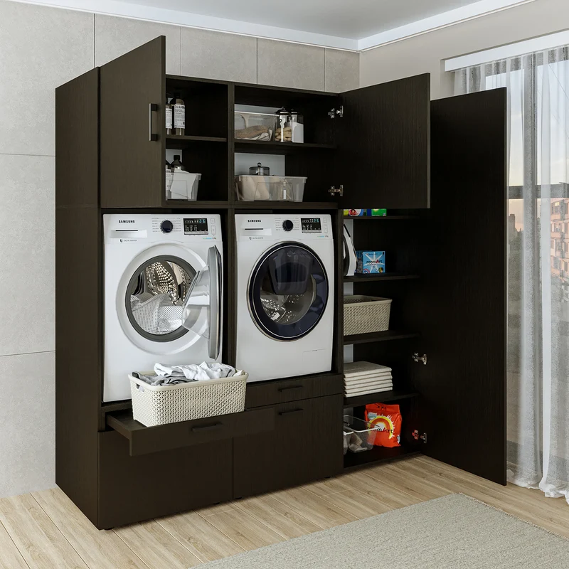 Roomart wasmachinekast SERIE 2, 194 cm, dubbele kast met hoge kast, in 3 kleuren