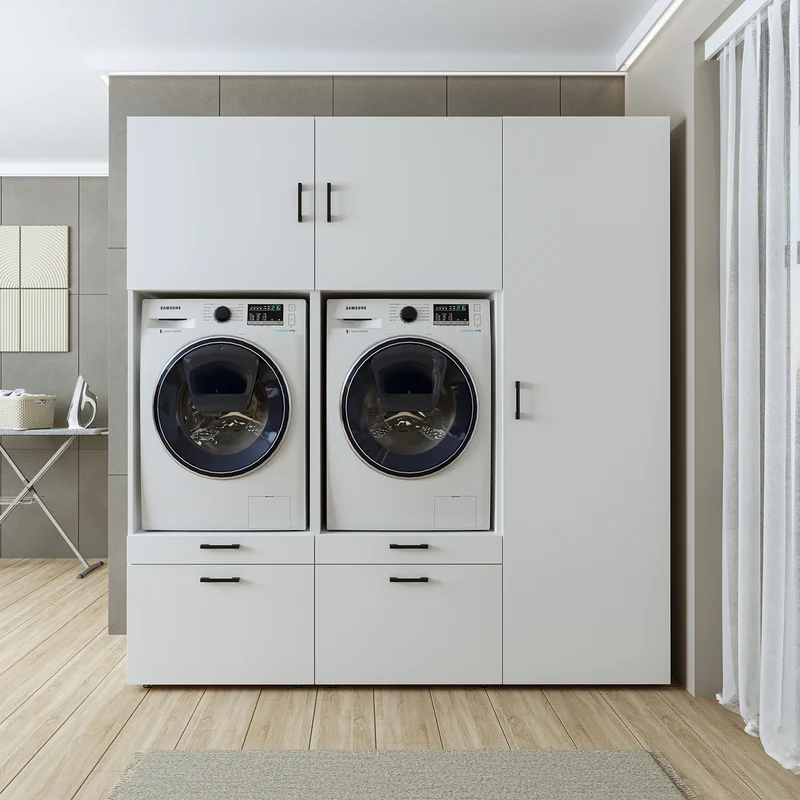 Roomart wasmachinekast SERIE 2, 194 cm, dubbele kast met hoge kast, in 3 kleuren