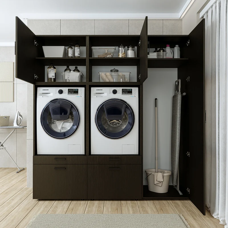 Roomart wasmachinekast SERIE 2, 194 cm, dubbele kast met hoge kast, in 3 kleuren