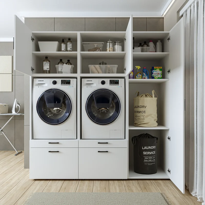 Roomart wasmachinekast SERIE 2, 194 cm, dubbele kast met hoge kast, in 3 kleuren