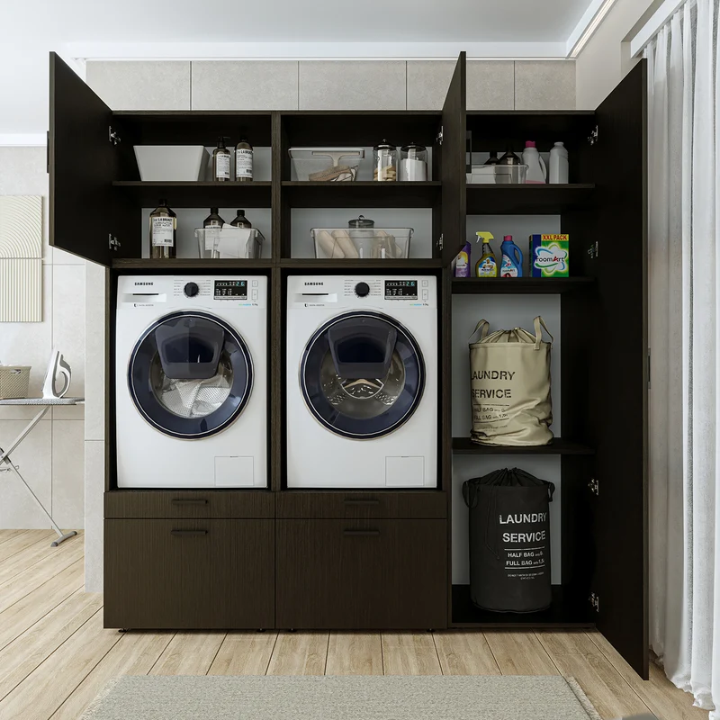 Roomart wasmachinekast SERIE 2, 194 cm, dubbele kast met hoge kast, in 3 kleuren
