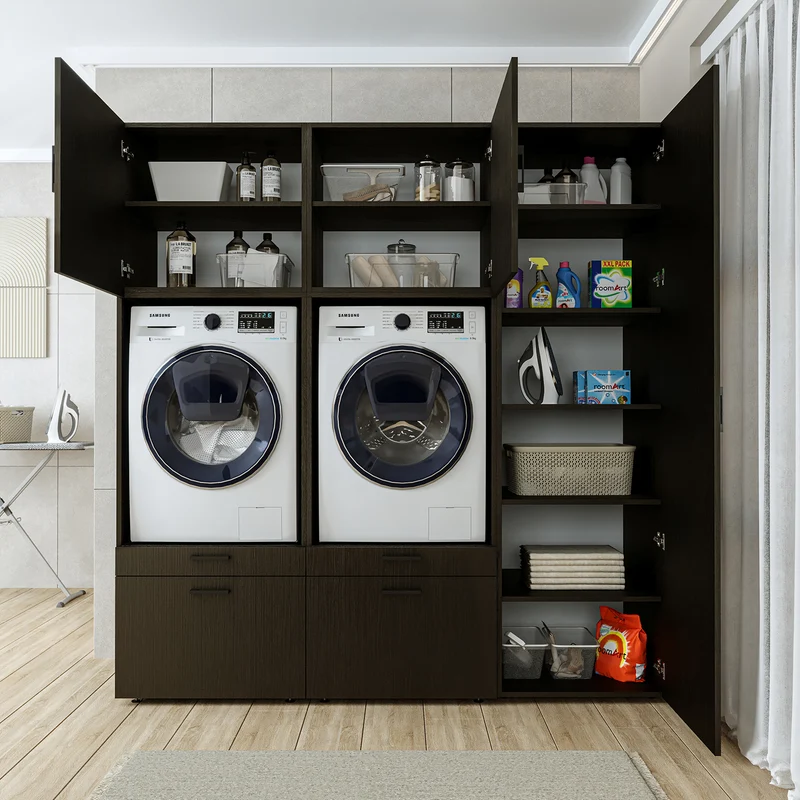 Roomart wasmachinekast SERIE 2, 194 cm, dubbele kast met hoge kast, in 3 kleuren