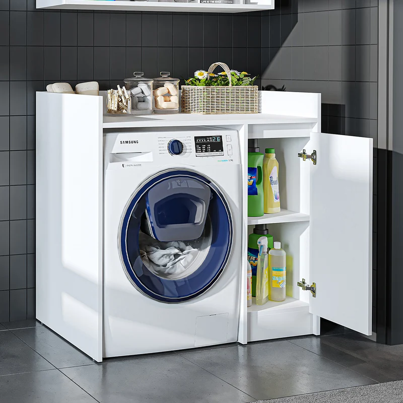 Roomart wasmachinekast DERIN-II, 100 cm, met bovenkast, in 4 kleuren