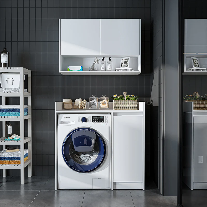Roomart wasmachinekast DERIN-II, 100 cm, met bovenkast, in 4 kleuren