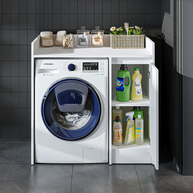 Roomart wasmachinekast DERIN-II, 100 cm, met bovenkast, in 4 kleuren