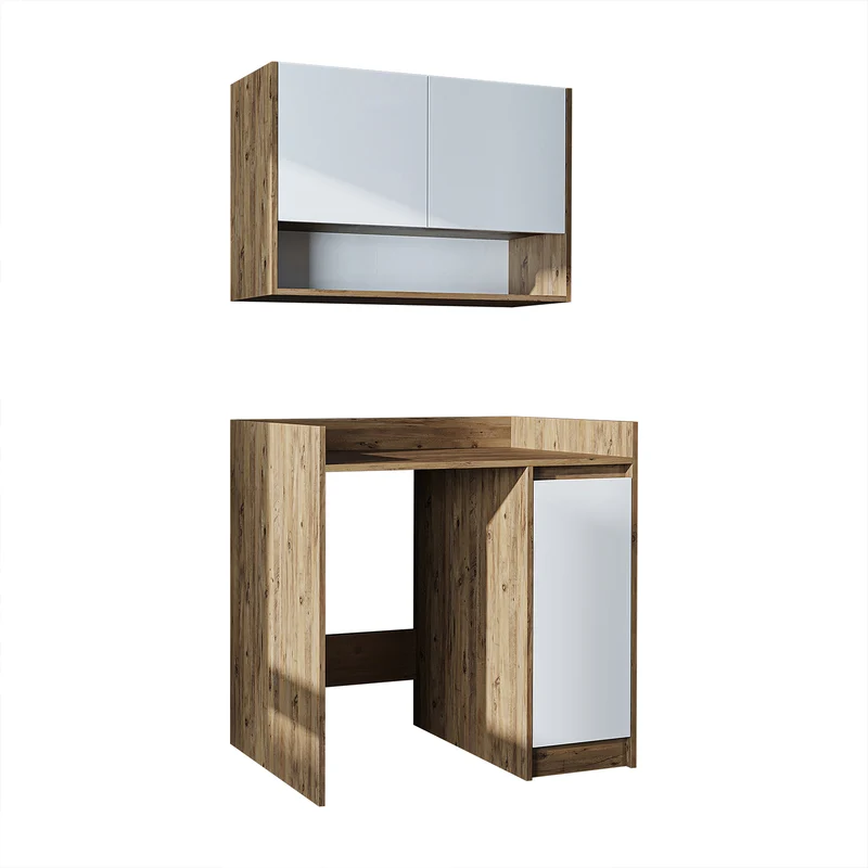 Roomart wasmachinekast DERIN-II, 100 cm, met bovenkast, in 4 kleuren