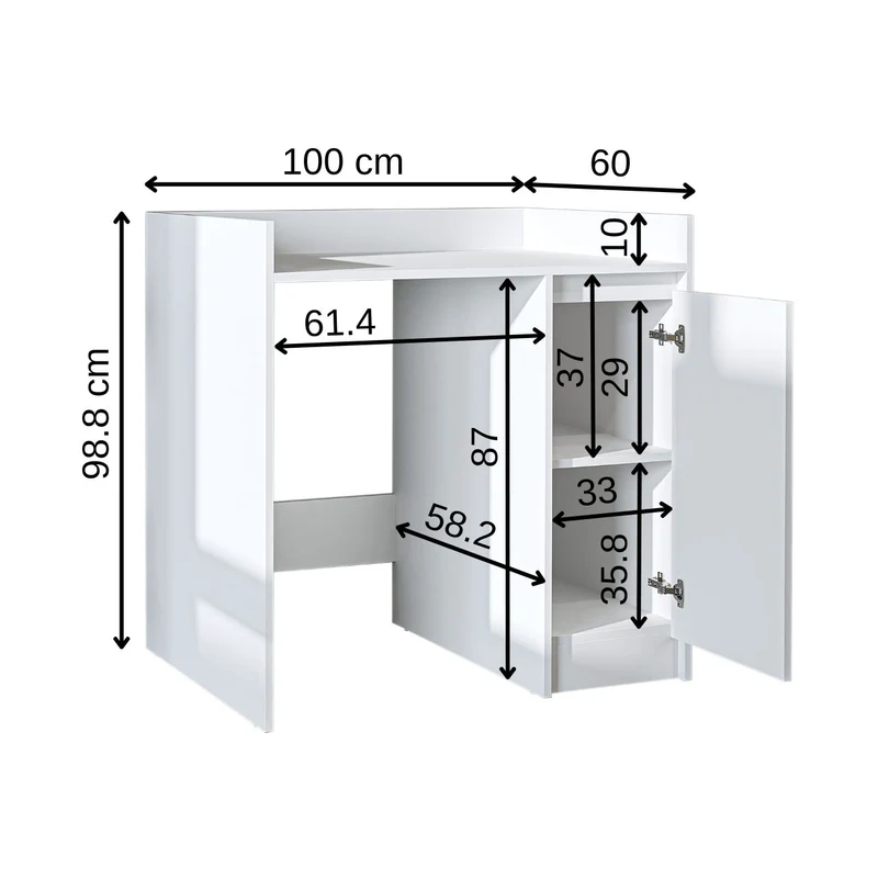 Roomart wasmachinekast DERIN-II, 100 cm, met bovenkast, in 4 kleuren
