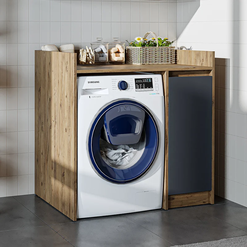 Roomart wasmachinekast DERIN-II, 100 cm, met bovenkast, in 4 kleuren