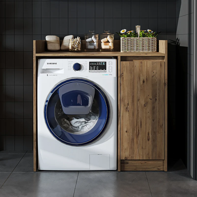 Roomart wasmachinekast DERIN-II, 100 cm, met bovenkast, in 4 kleuren