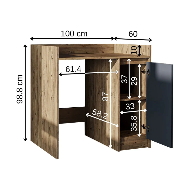 Roomart wasmachinekast DERIN-II, 100 cm, met bovenkast, in 4 kleuren
