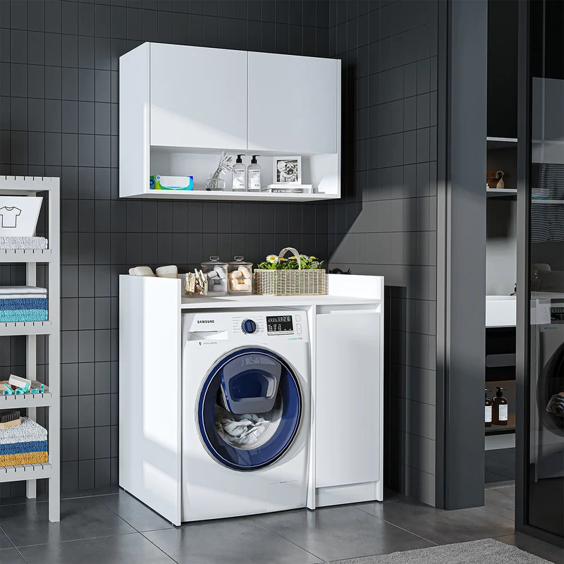 Roomart wasmachinekast DERIN-II, 100 cm, met bovenkast, in 4 kleuren