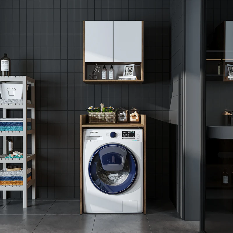 Roomart wasmachinekast DERIN-I, 65 cm, met optionele bovenkast, in 4 kleuren