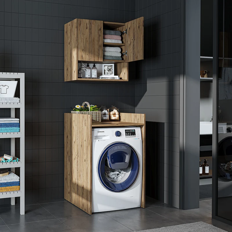 Roomart wasmachinekast DERIN-I, 65 cm, met optionele bovenkast, in 4 kleuren