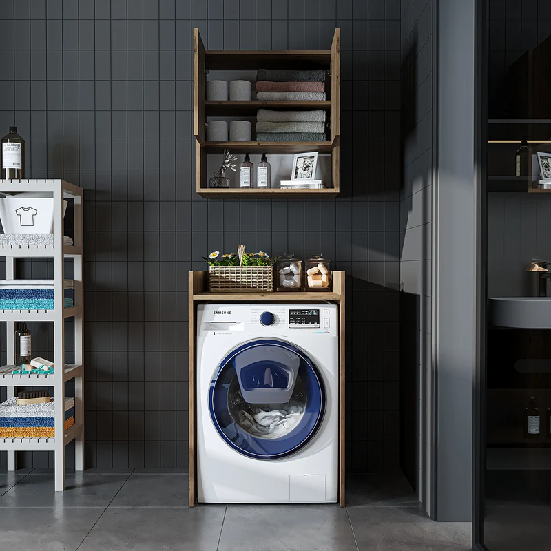 Roomart wasmachinekast DERIN-I, 65 cm, met optionele bovenkast, in 4 kleuren