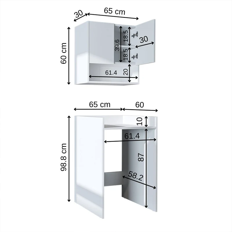 Roomart wasmachinekast DERIN-I, 65 cm, met optionele bovenkast, in 4 kleuren